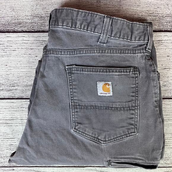 Carhartt Relaxed Fit Gray Denim Work Jeans - Picture 1 of 8